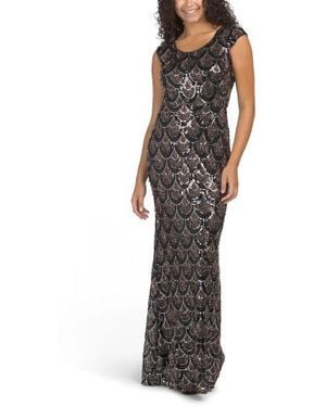 Marshalls Cap Sleeve Sequin Maxi Dress For - Multicolor
