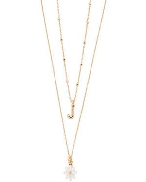 Marshalls Daisy Initial Necklace Set For - Metallic