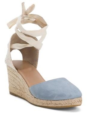 Marshalls Lace Up Espadrille Wedge Sandals For - Blue