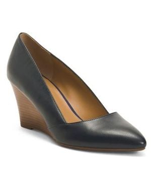 Marshalls Leather Frankie Wedge Heels For - Blue