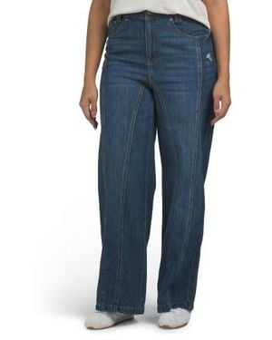 Marshalls Seamed Wide Leg Jeans For - Blue
