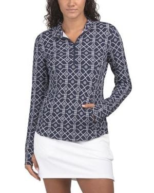 Marshalls Quarter Zip Printed Jacket For - Blue
