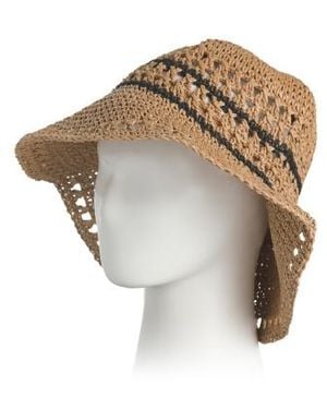 Marshalls Crochet Striped Bucket Hat For - Brown
