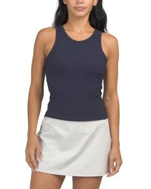 Marshalls Ribbed Knit Tank Top With Built-In Shelf Bra For - Blue