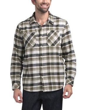 Marshalls Long Sleeve Flannel Button Up Top For - Gray