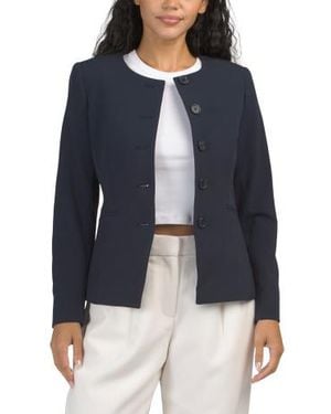 Marshalls Petite Fitted Collarless Jacket For - Blue