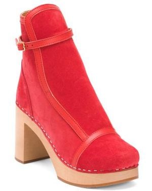 Marshalls Suede Sophisticated Jodhpur Booties For - Red