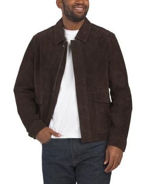 Marshalls Suede Classic Collar Jacket For - Brown