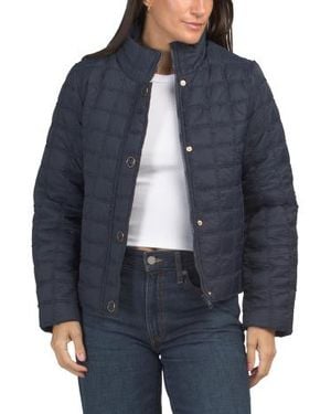 Marshalls Stand Collar Short Quilted Jacket For - Blue