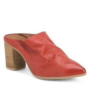 Marshalls Leather Jealous Comfort Heeled Mules For - Red