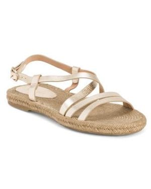 Marshalls Leather Indie Multi Strap Espadrille Flat Sandals For - Metallic
