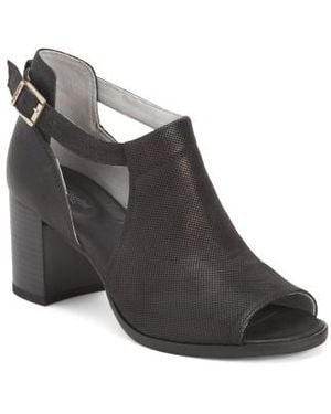 Marshalls Suede Peep Toe Heeled Sandals For - Black