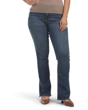Marshalls Ab Technology High Rise Bootcut Jeans With Frayed Hem For - Blue