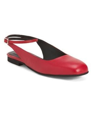 Marshalls Leather Slingback Ballerina Flats For - Red