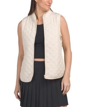 Marshalls Quilted Vest With Zipper Pockets For - White