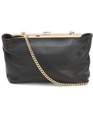 Marshalls Leather Clutch With Clasp Closure For - Black