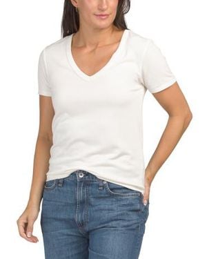 Marshalls Short Sleeve V-Neck Top For - White