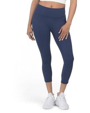Marshalls Stretch Capri Leggings With Side Pockets For - Blue