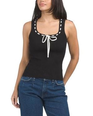 Marshalls All Season Staple Tank Top With Contrast Neckline For - Blue