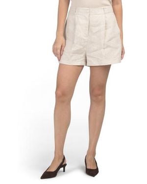 Marshalls Linen Pleated Shorts For - Natural