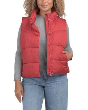 Marshalls Cropped Puffer Vest For - Red
