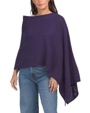 Marshalls Cashmere Cowl Neck Poncho For - Blue