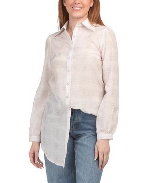 Marshalls Silk Blend Odilia Swim Cover-Up Beach Shirt For - White