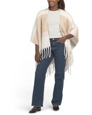 Marshalls Striped Kimono With Noodle Fringe For - Blue