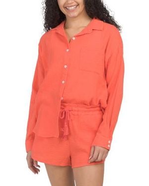 Marshalls Cotton Long Sleeve Top For - Orange