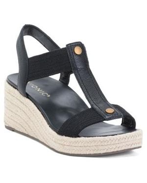 Marshalls Leather Calera Wedge Comfort Sandals For - Blue
