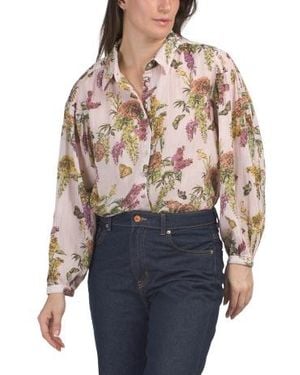 Marshalls Gauze Printed Shirt For - Blue