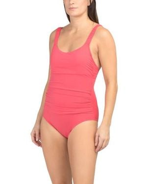 Marshalls Jolie Tummy Control One-Piece Swimsuit For - Pink