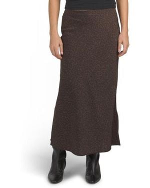Marshalls Printed Satin Crepe Flared Pull On Skirt For - Brown