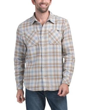 Marshalls Long Sleeve Flannel Button Up Shirt For - Gray