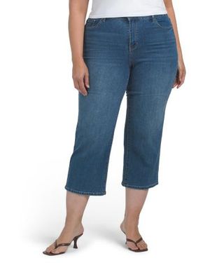 Marshalls Plus Recycle Wide Leg Ankle Jeans For - Blue