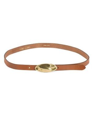 Marshalls Leather Matte Tone Hammered Plaque Belt - White