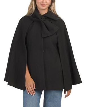 Marshalls Bow Front Cape Coat For - Black