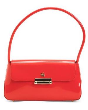 Marshalls Patent Leather Baguette Shape Satchel For - Red