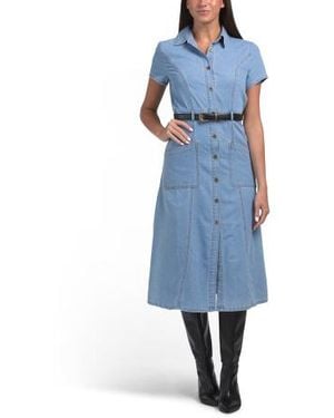 Marshalls Puff Sleeve Dress For - Blue
