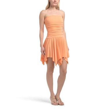 Marshalls Drop Waist Mesh Mini Dress For - Orange