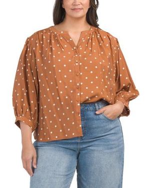 Marshalls Plus Polka Dot Blouse For - Orange