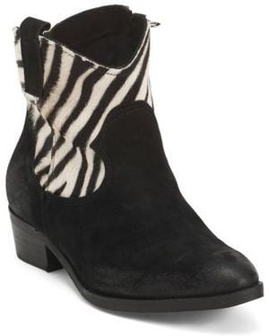 Marshalls Suede Chelsea Booties With Leather Accents For - Black