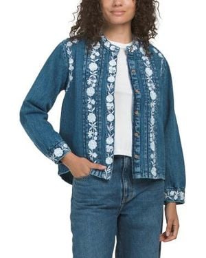 Marshalls Embroidered Denim Jacket For - Blue