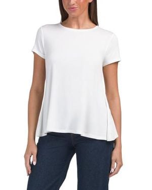Marshalls Short Sleeve Crew Neck T-Shirt With Swing Hem For - White