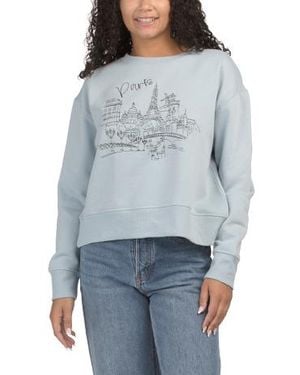 Marshalls Brushed Terry Paris Skyline Sweatshirt For - Blue