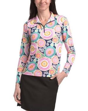 Marshalls Upf 50 Cooling Long Sleeve Half Zip Mock Neck Jacket For - Blue