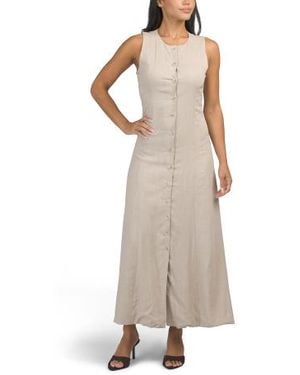 Marshalls Linen Blend Sleeveless Maxi Dress For - Natural