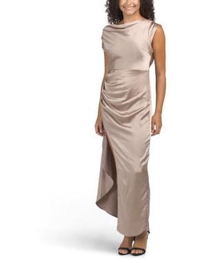 Marshalls Grecian Cap Sleeve Cowl Back Maxi Dress For - Brown