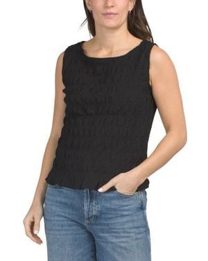 Marshalls Pebble Smocked Knit Sleeveless Top For - Black