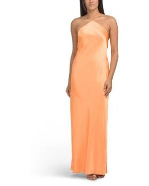 Marshalls High Neck Satin Gown - Multicolor